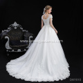 Vintage illusion back style gorgeous beaded bridal gown wedding dress for pregnant women